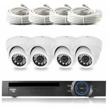 Готовый комплект IP видеонаблюдения на 4 внутренние 5Mp камеры Ps-Link KIT-A504IP-POE