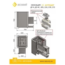 Банная печь везувий Сенсация 22 Антрацит (224)