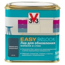 Лак акриловый V33 EASY RELOOK 113410, для мебели, полуглянец, зел.яблоко, 0,5л