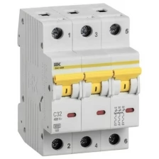 Выключатель автоматический модульный 3п C 32А 6кА ВА47-60M IEK MVA31-3-032-C (1 шт.)